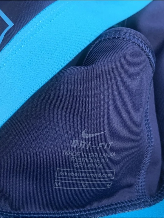 Nike Dri-FIT Non-Padded Sports Bra Navy Blue Size Medium Athleisure Yoga - Picture 5 of 6
